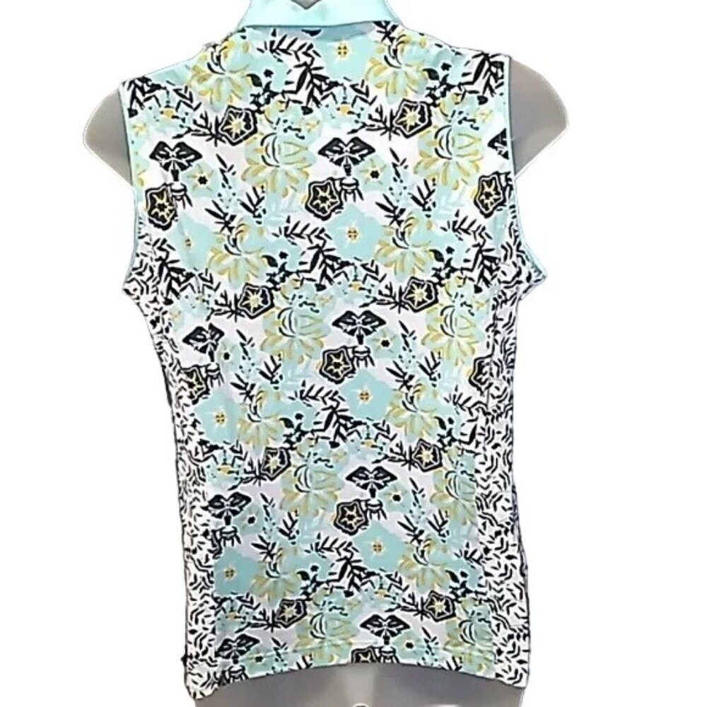 Sport Haley Pastel Blue Floral Sleeveless Polo - Picture 4 of 6